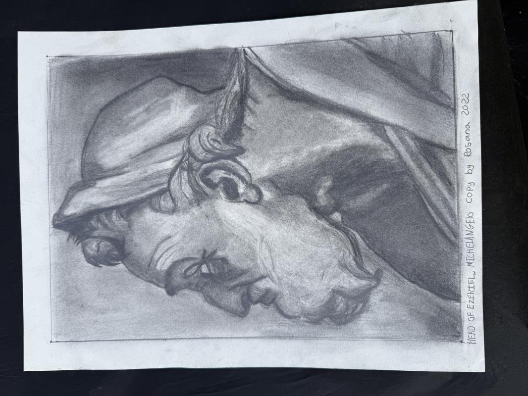 Head of the Prophet Ezekiel after Michelangelo Buonarroti Copy by Rosana 2022